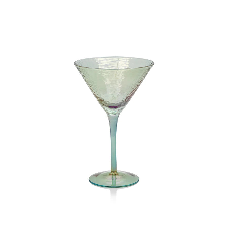 Blue Luster Martini Glass