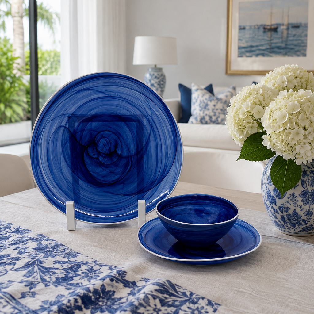 Cobalt Blue Hand-Blown Dinnerware