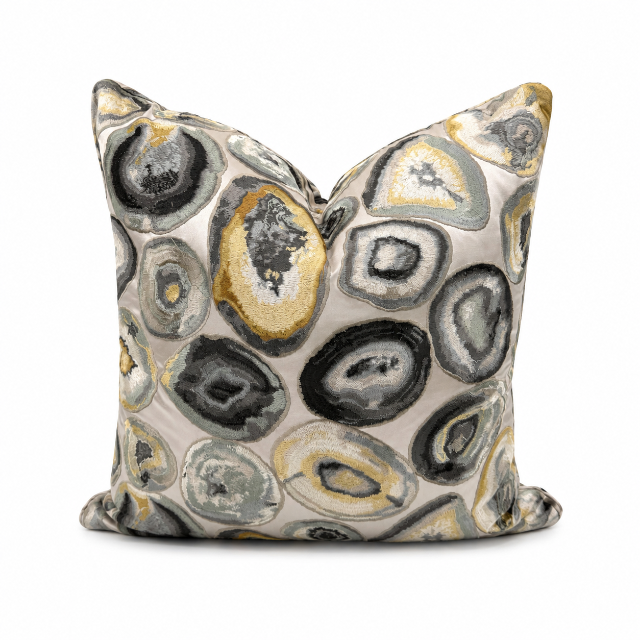 Embroidered Agate Pillow