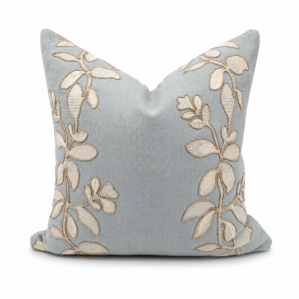 Baby Blue Floral Pillow