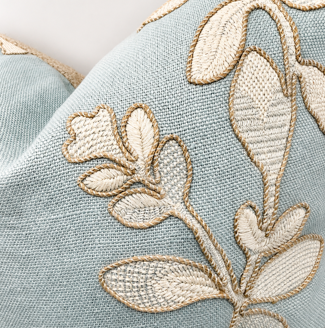 Baby Blue Floral Pillow