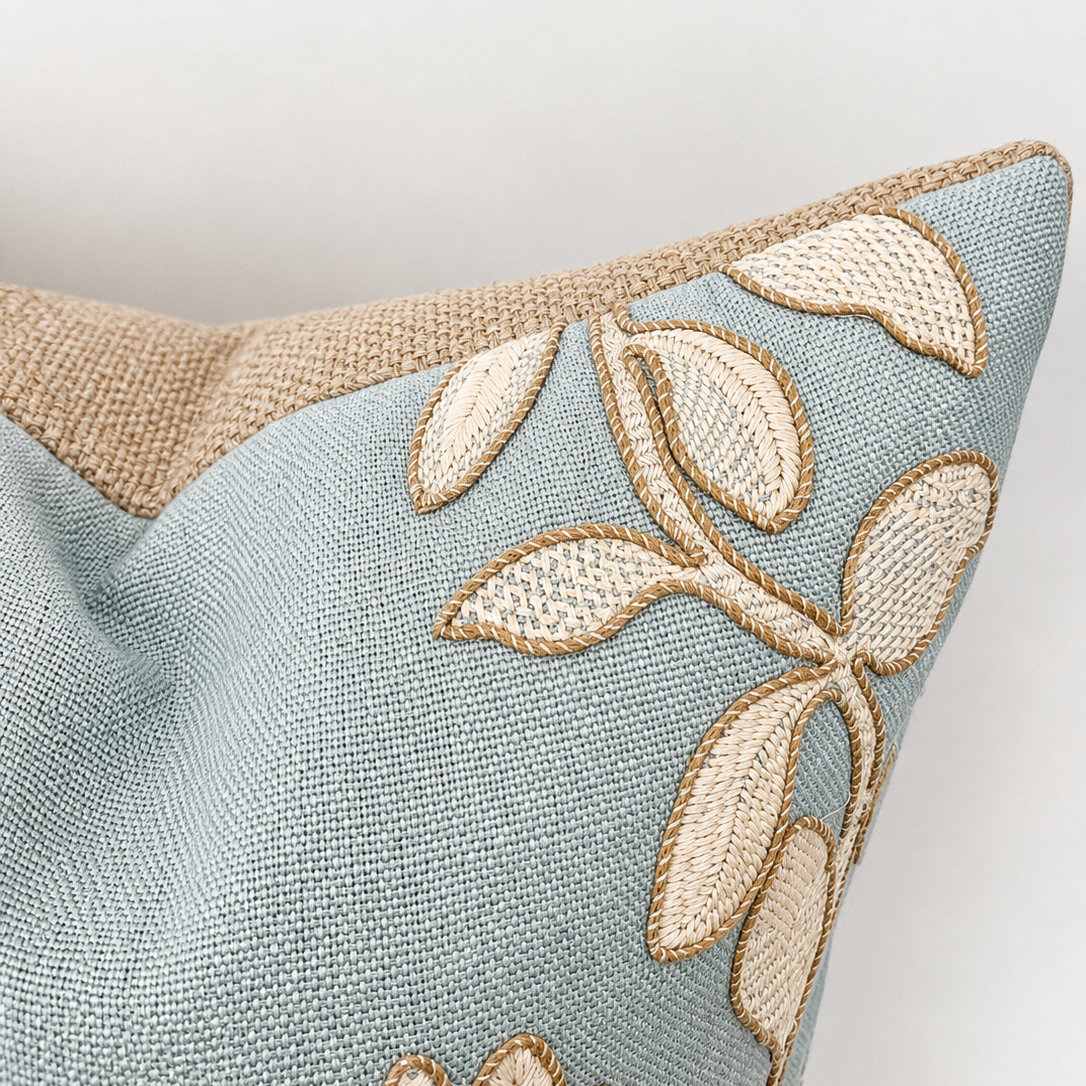 Baby Blue Floral Pillow