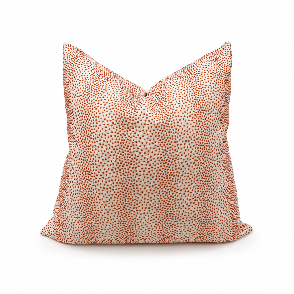 Orange Striped Dot Pillow