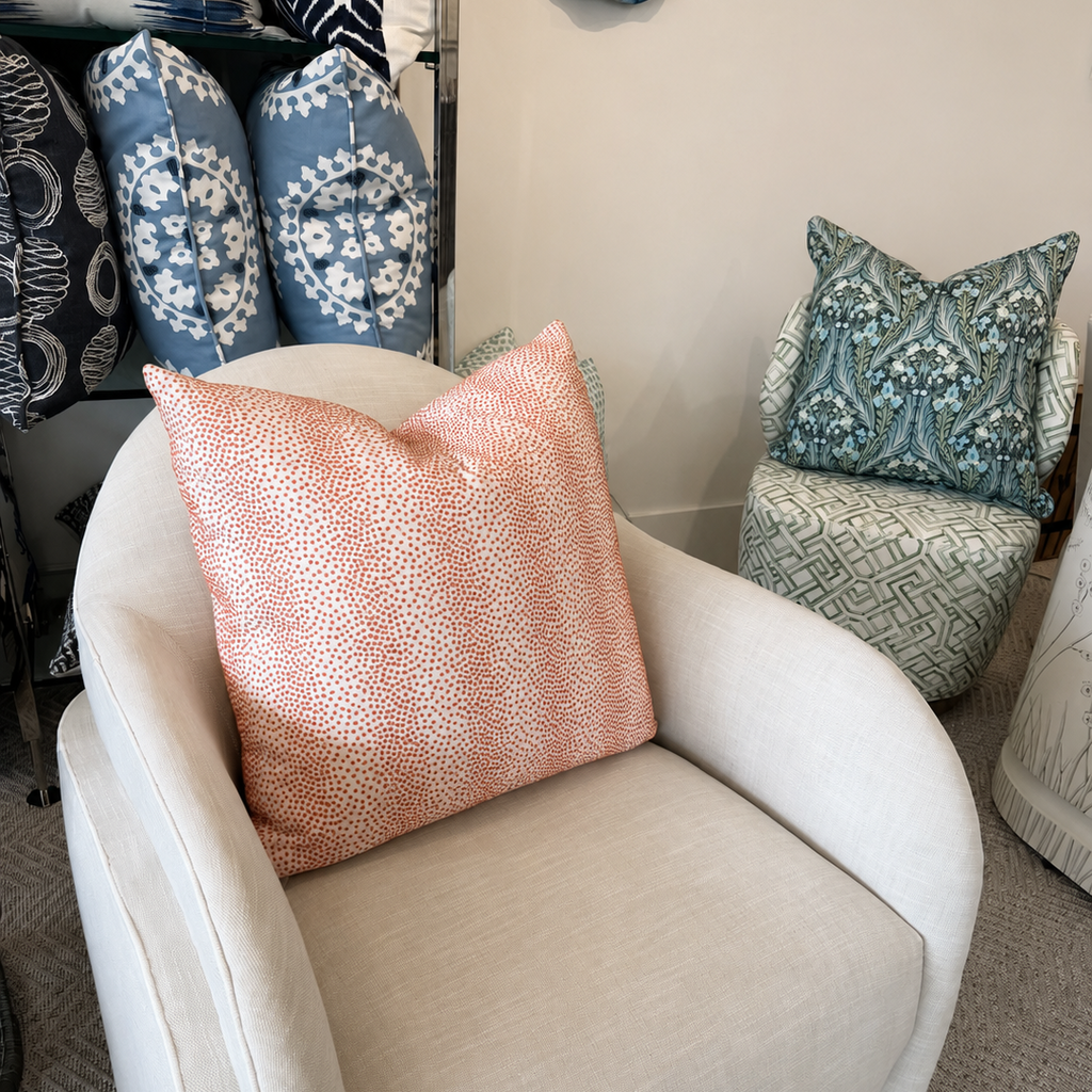 Orange Striped Dot Pillow