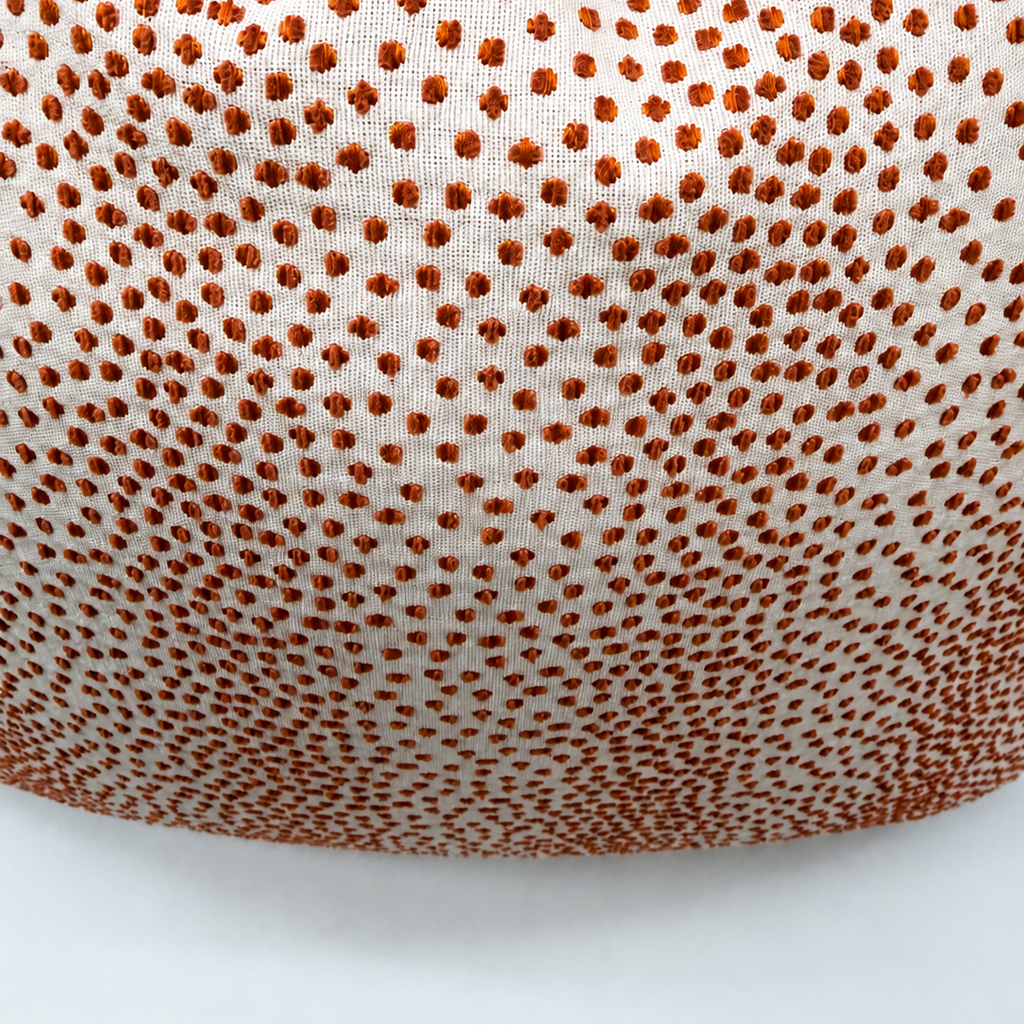 Orange Striped Dot Pillow