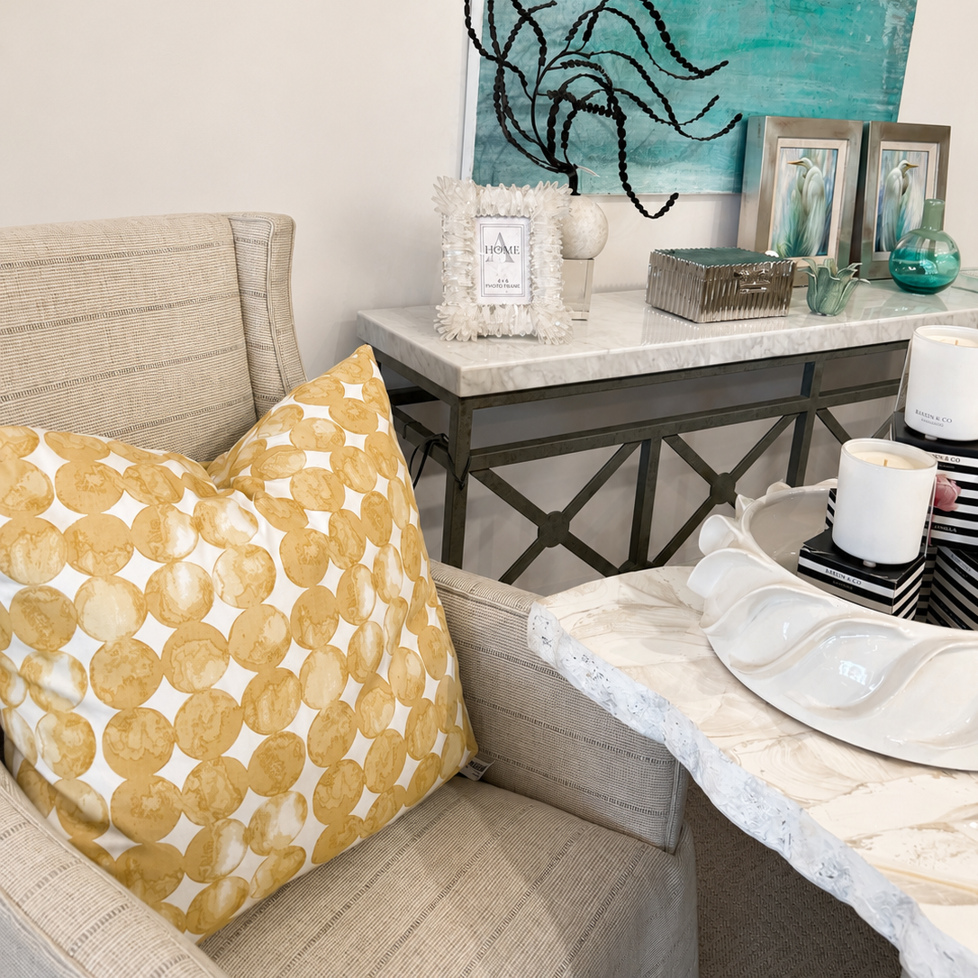 Yellow Dot Pillow