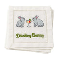 Drinking Bunny Embroidered Cocktail Napkins